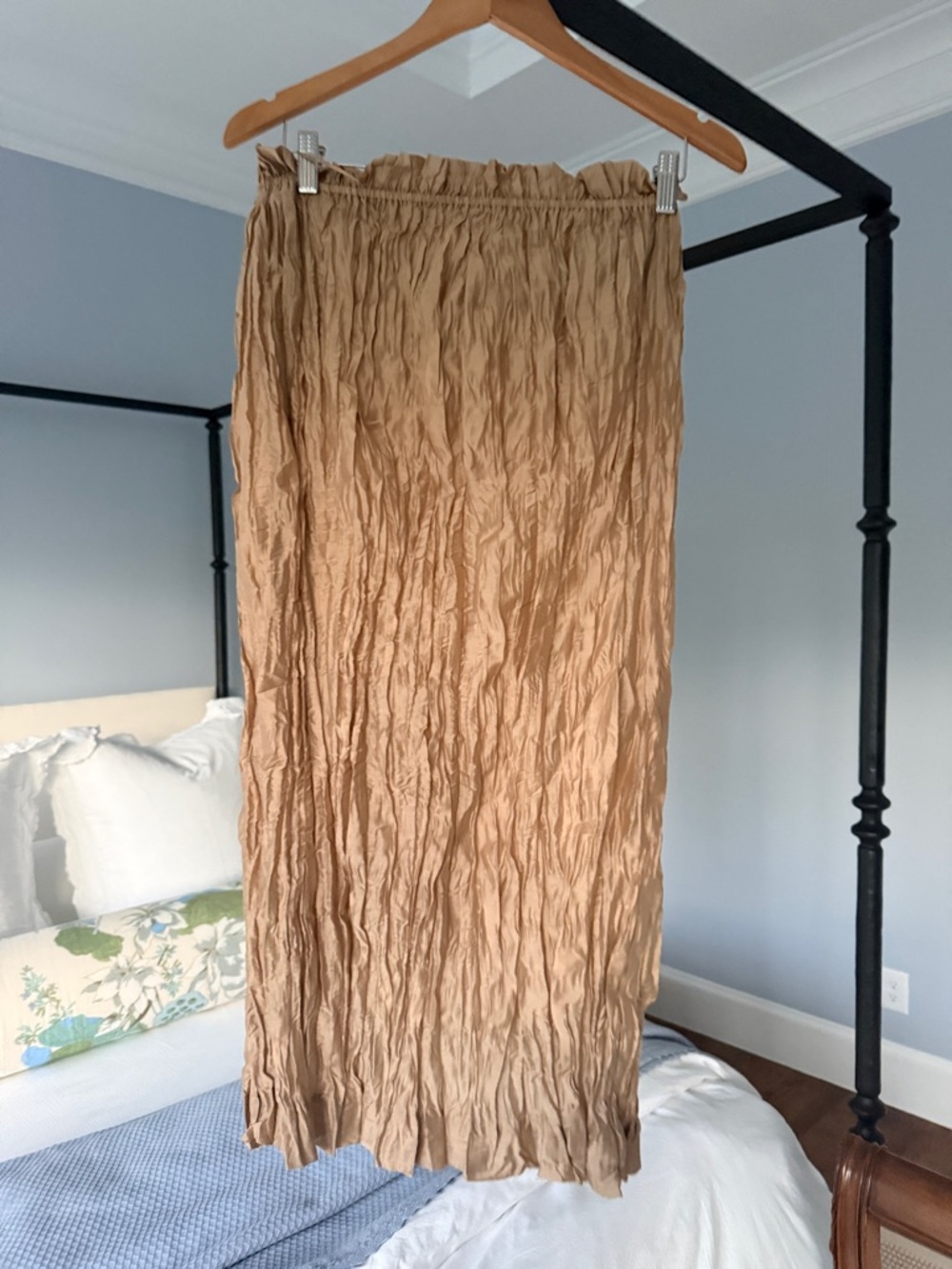 Jcrew Women’s Crinkle Maxi Skirt in Tan